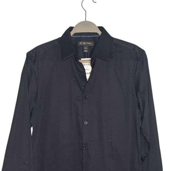 INC Men's Slim Fit Buttondown Shirt Black Size Small 14-14.5 Neck - Picture 2 of 7